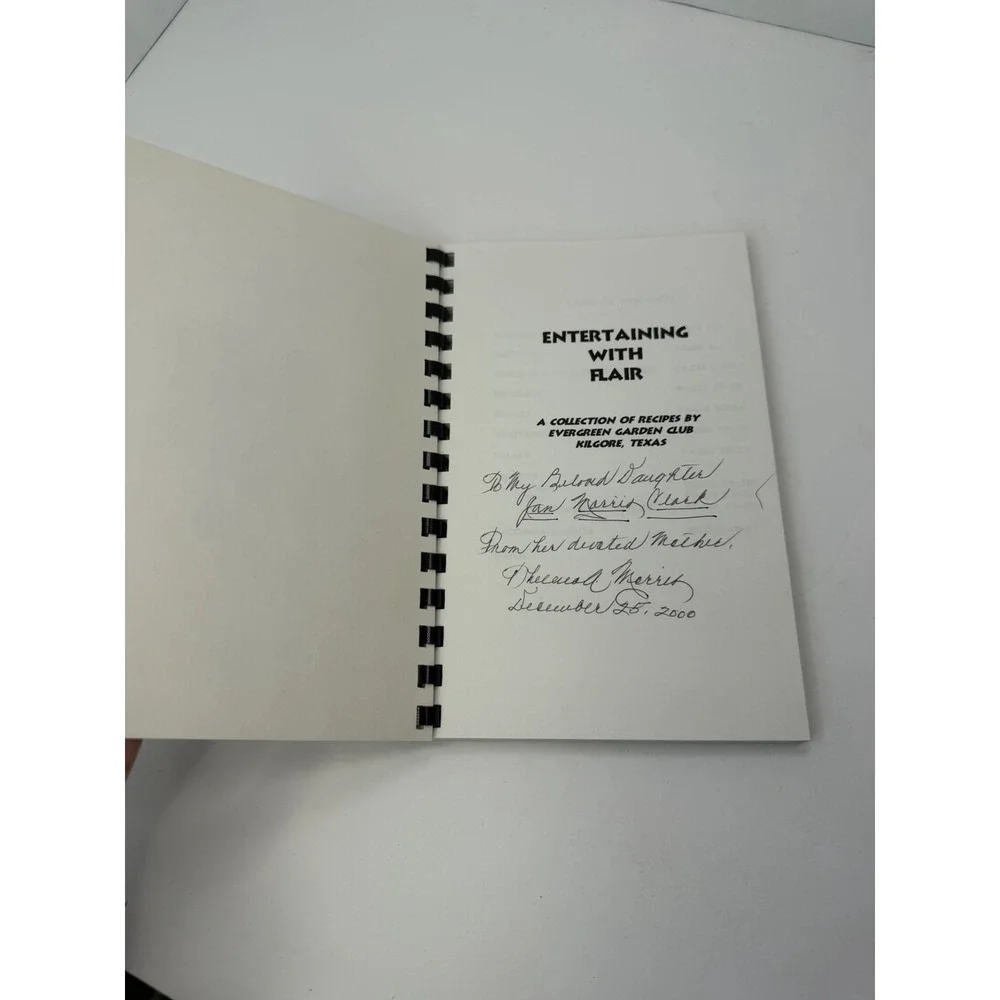 Entertaining With Flair Kilgore Texas Evergreen Garden Club Vintage Cookbook